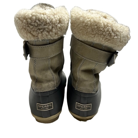 Sperry for J. Crew Shearwater Buckle Winter Boots Wool Lining Tan Women’s SZ 9M - Picture 5 of 11